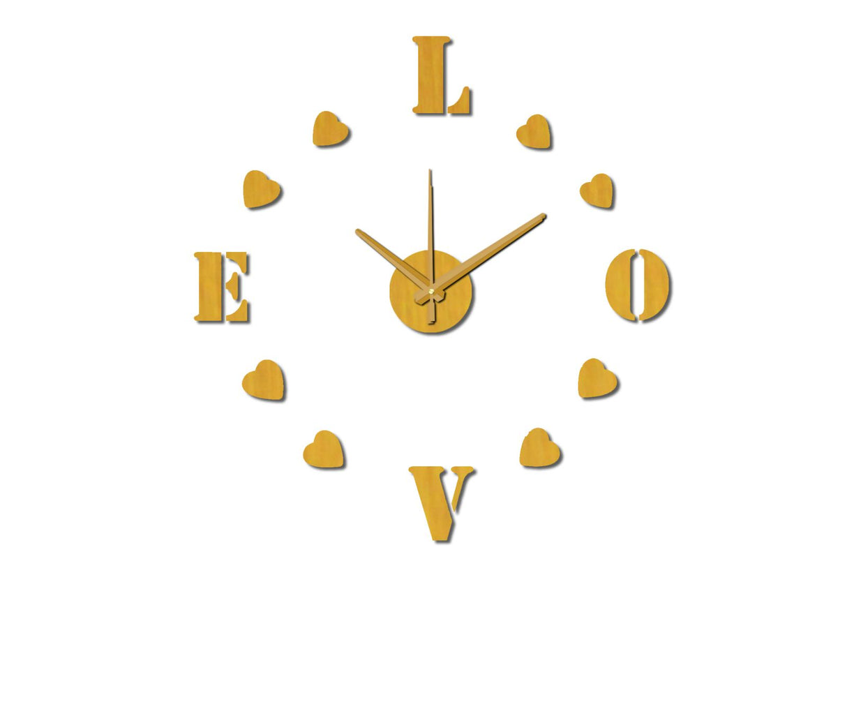 Sticker da Muro Orologio Love 60x60 cm Plastica Set 02 Pezzi