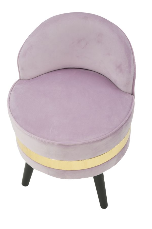 Sedia Paris mini con schienale in tessuto rosa Ø cm 45x62