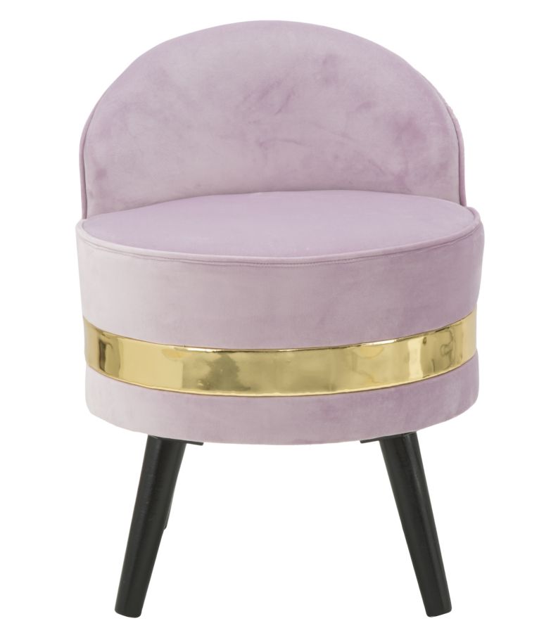 Sedia Paris mini con schienale in tessuto rosa Ø cm 45x62