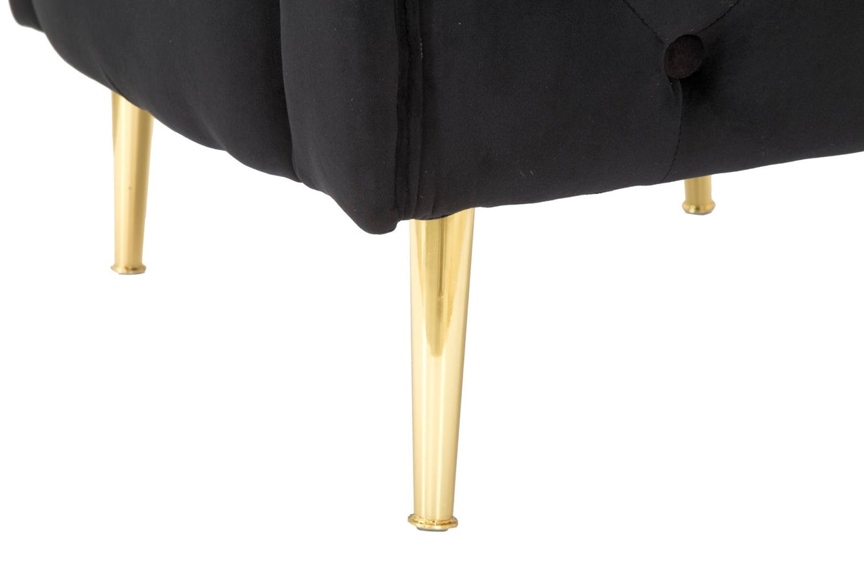 POLTRONA BUCAREST IN VELLUTO CON PIEDI IN METALLO DORATO  CM 76X74X73