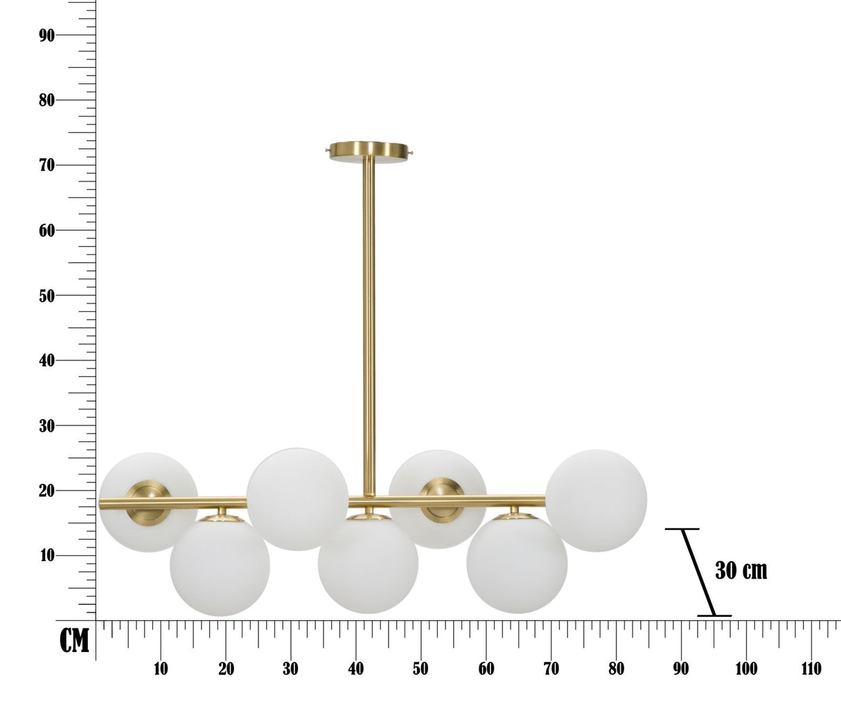 Lampadario Glamy 7 Luci Cm 81X30X74