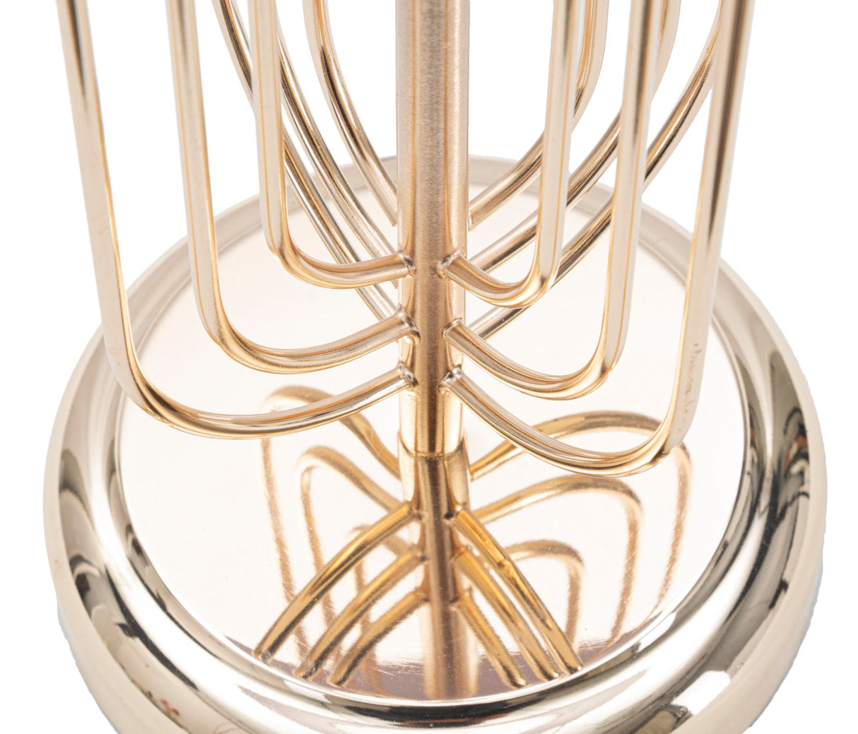 Lampada Krista da tavolo in metallo dorata con paralume rosa