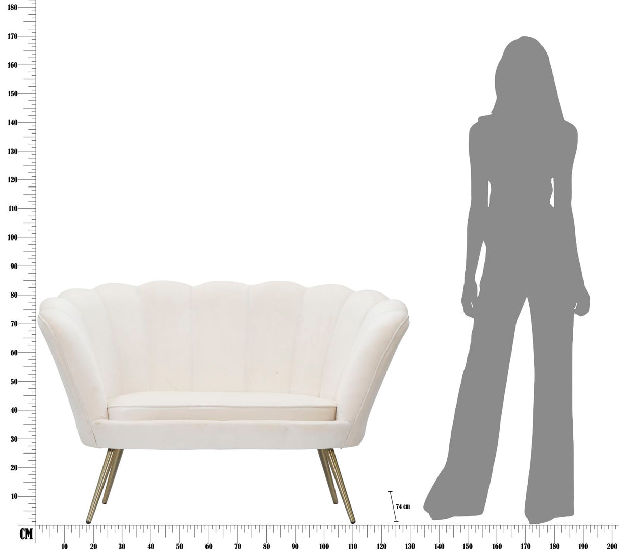 Divanetto Vienna Crema cm 130x74x84