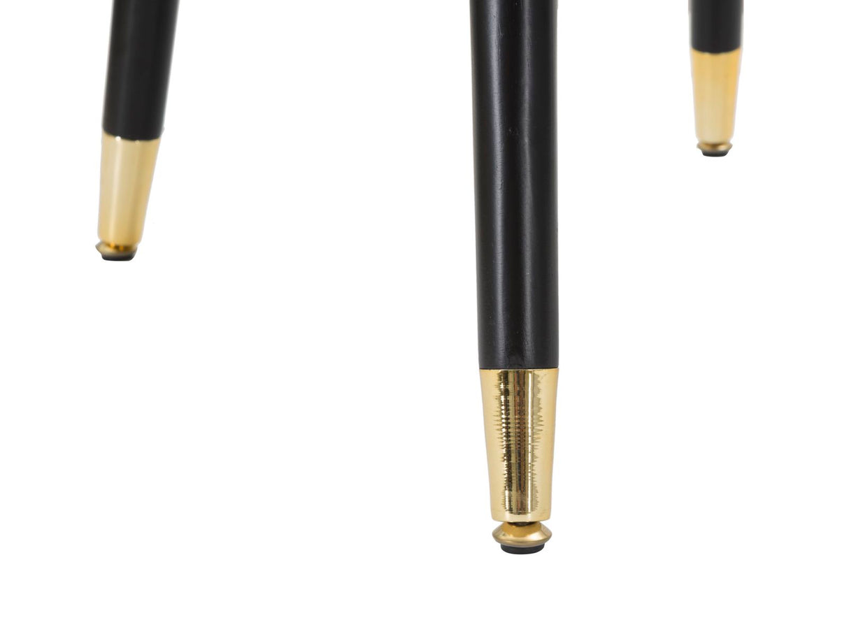 POLTRONA PARIS IN TESSUTO IMBOTTITO CON RIFINITURE DORATE E GAMBE IN LEGNO NERO CM 62X58X78