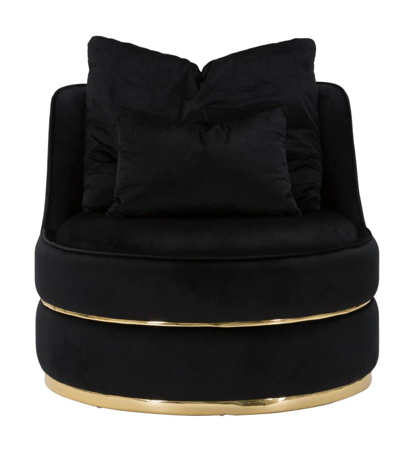 POLTRONA PARIS SPACE IN TESSUTO IMBOTTITO CON DECORI DORATI SU TUTTA LA CIRCONFERENZO  CM Ø 84X72