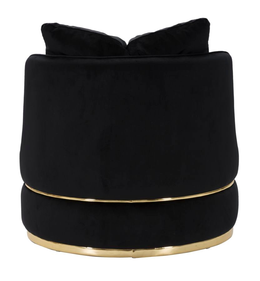 POLTRONA PARIS SPACE IN TESSUTO IMBOTTITO CON DECORI DORATI SU TUTTA LA CIRCONFERENZO  CM Ø 84X72