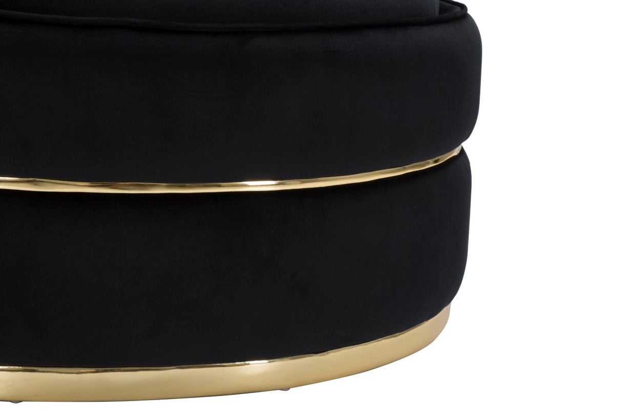 POLTRONA PARIS SPACE IN TESSUTO IMBOTTITO CON DECORI DORATI SU TUTTA LA CIRCONFERENZO  CM Ø 84X72