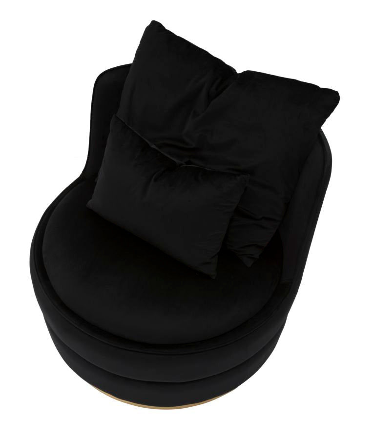 POLTRONA PARIS SPACE IN TESSUTO IMBOTTITO CON DECORI DORATI SU TUTTA LA CIRCONFERENZO  CM Ø 84X72