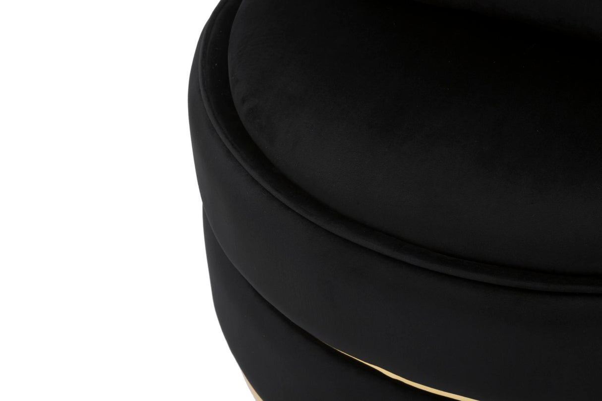 POLTRONA PARIS SPACE IN TESSUTO IMBOTTITO CON DECORI DORATI SU TUTTA LA CIRCONFERENZO  CM Ø 84X72