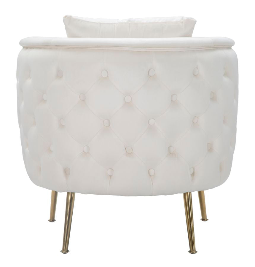 POLTRONA BUCAREST IN VELLUTO CON PIEDI IN METALLO DORATO  CM 76X74X73