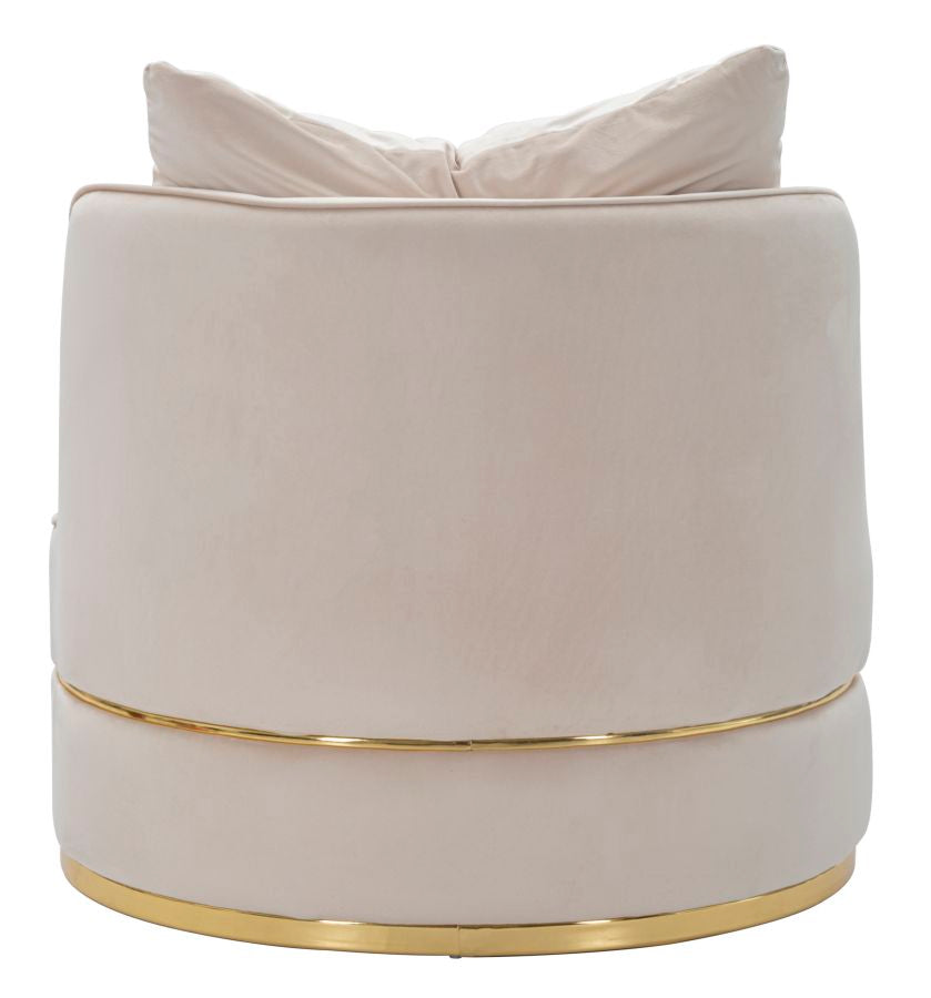 POLTRONA PARIS SPACE IN TESSUTO IMBOTTITO CON DECORI DORATI SU TUTTA LA CIRCONFERENZO  CM Ø 84X72