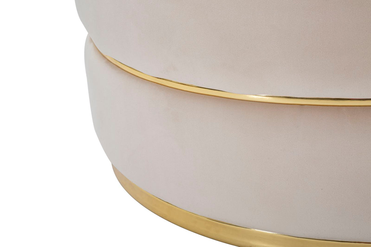 POLTRONA PARIS SPACE IN TESSUTO IMBOTTITO CON DECORI DORATI SU TUTTA LA CIRCONFERENZO  CM Ø 84X72
