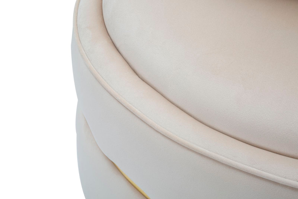 POLTRONA PARIS SPACE IN TESSUTO IMBOTTITO CON DECORI DORATI SU TUTTA LA CIRCONFERENZO  CM Ø 84X72