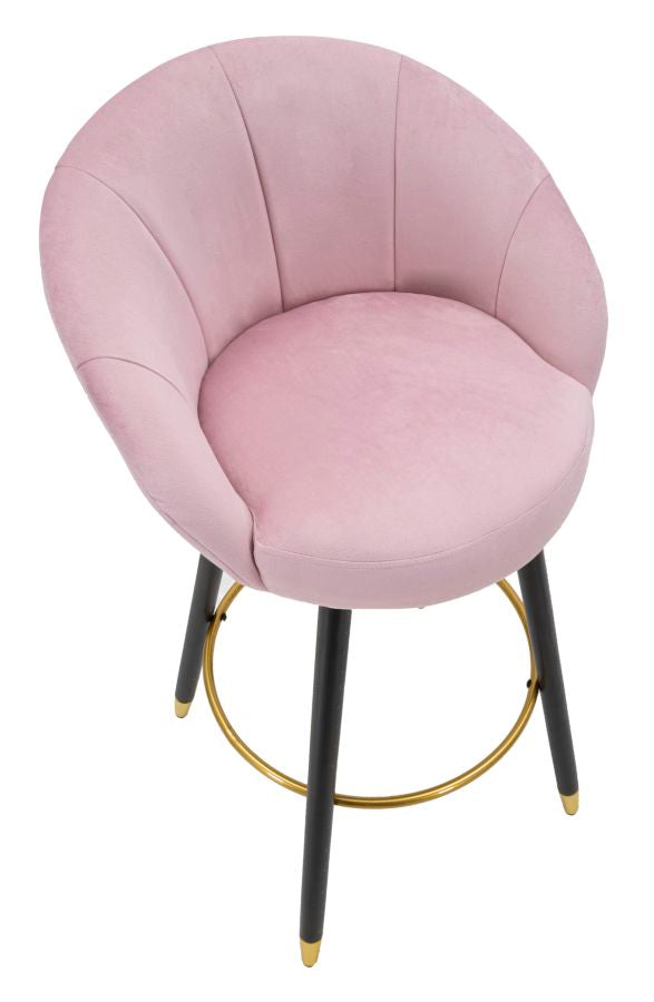 Sgabello Bar Elegante Prague Rosa 55x56x104 cm