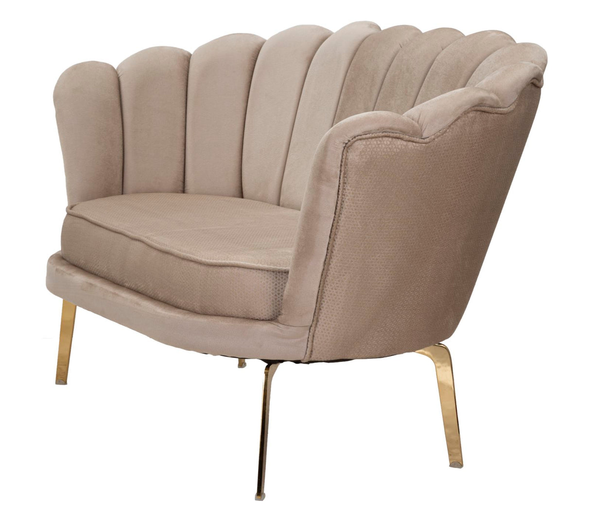 Vienna Plus Divano 2 posti con struttura in metallo oro e seduta rivestita in tessuto crema