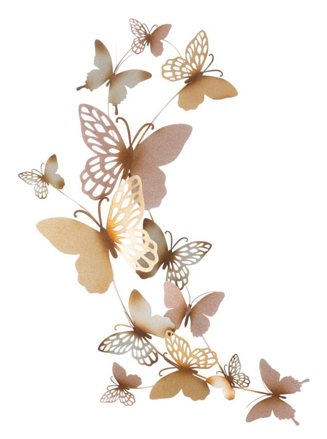 Pannello da muro butterflies oro/rosa c cm 59,5x4x111,5 multicolore metallo