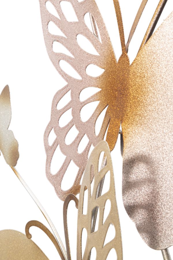 Pannello da muro butterflies oro/rosa c cm 59,5x4x111,5 multicolore metallo