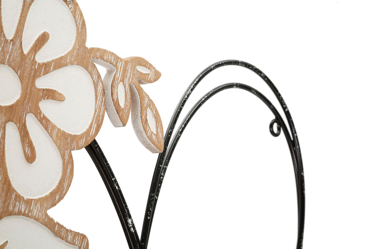 Pannello in ferro e legno heart cm 50x2x45 Set 2 pezzi