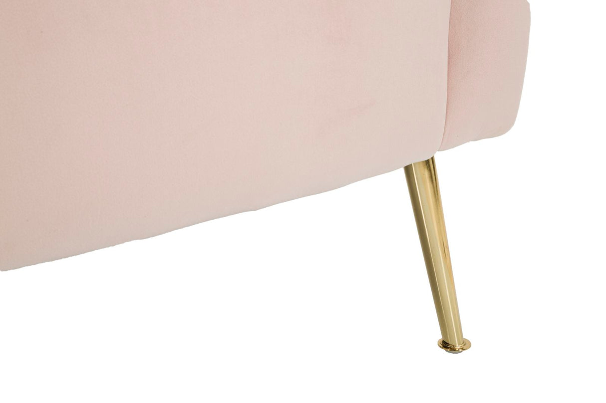 POLTRONA BUCAREST IN VELLUTO CON PIEDI IN METALLO DORATO  CM 76X74X73