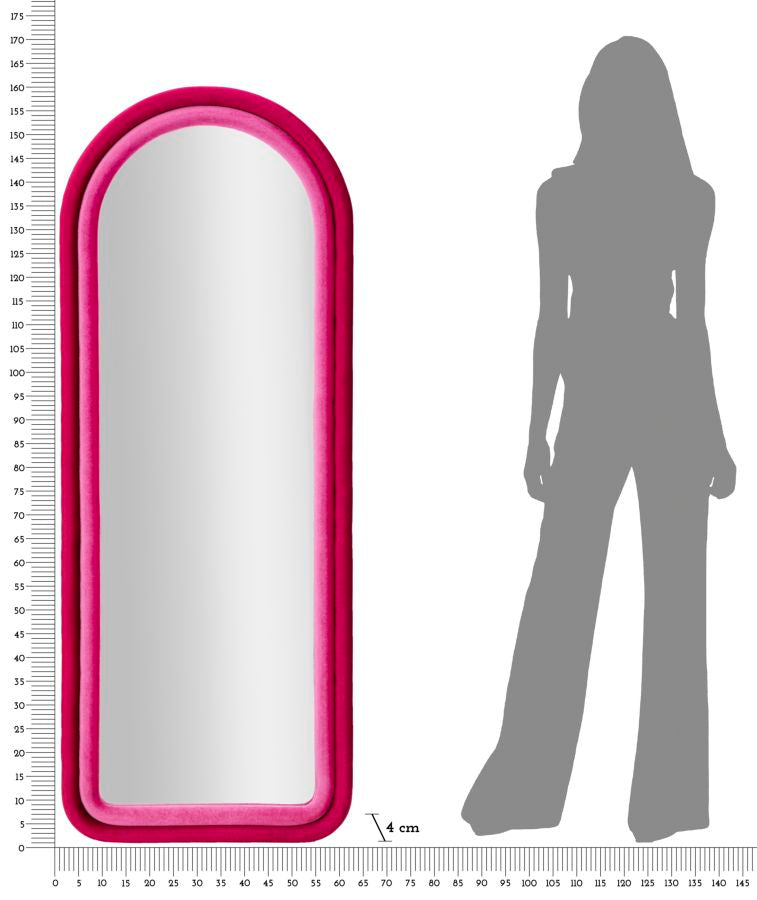 Specchio Da Muro Cloe Velluto Cm 60X4X160