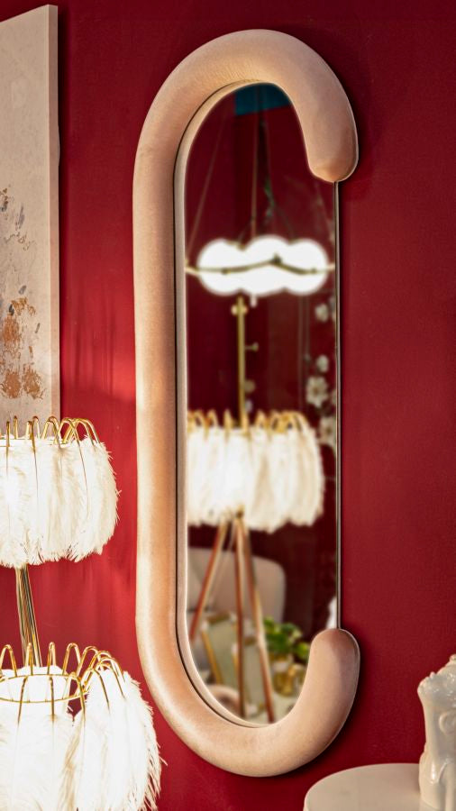 Specchio Da Muro Chantal Velluto Cm 60X7X160