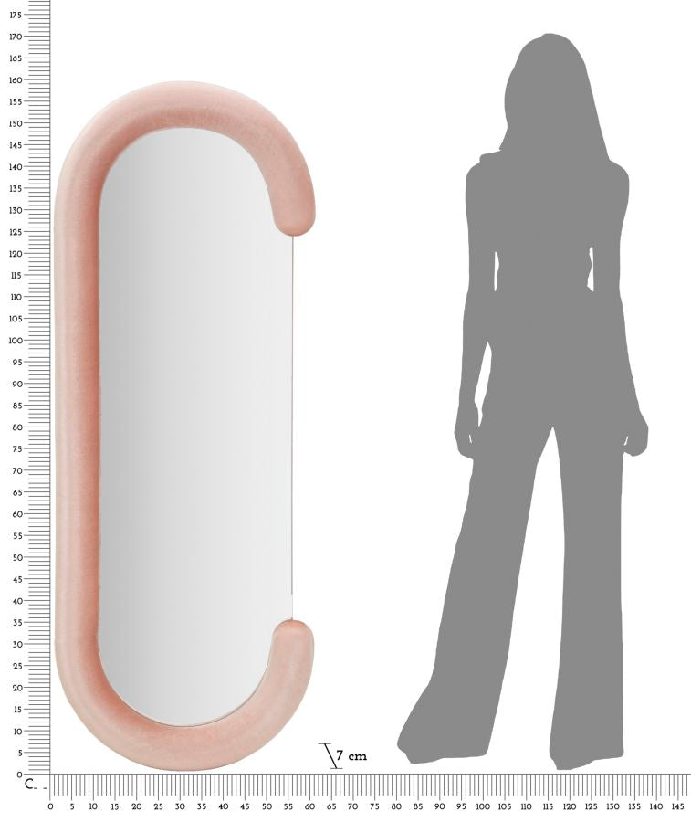 Specchio Da Muro Chantal Velluto Cm 60X7X160