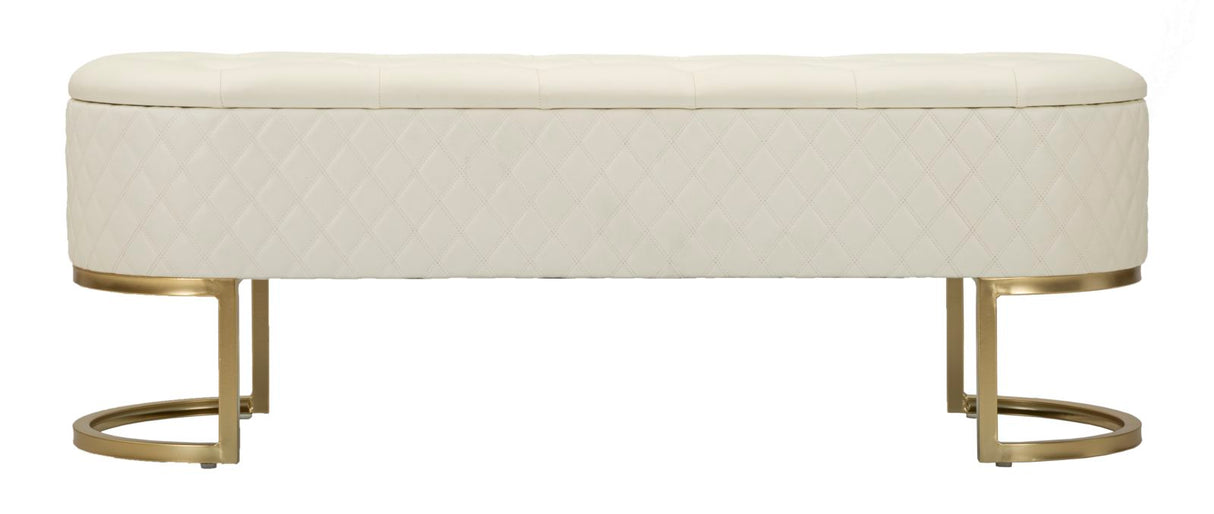 Panca Sharon con Cassetti con gambe argentate rivestita in morbido velluto