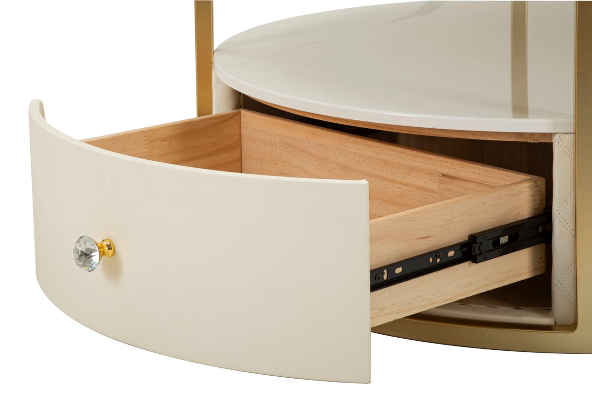 Tavolino da caffè elegante trapuntato in simil pelle