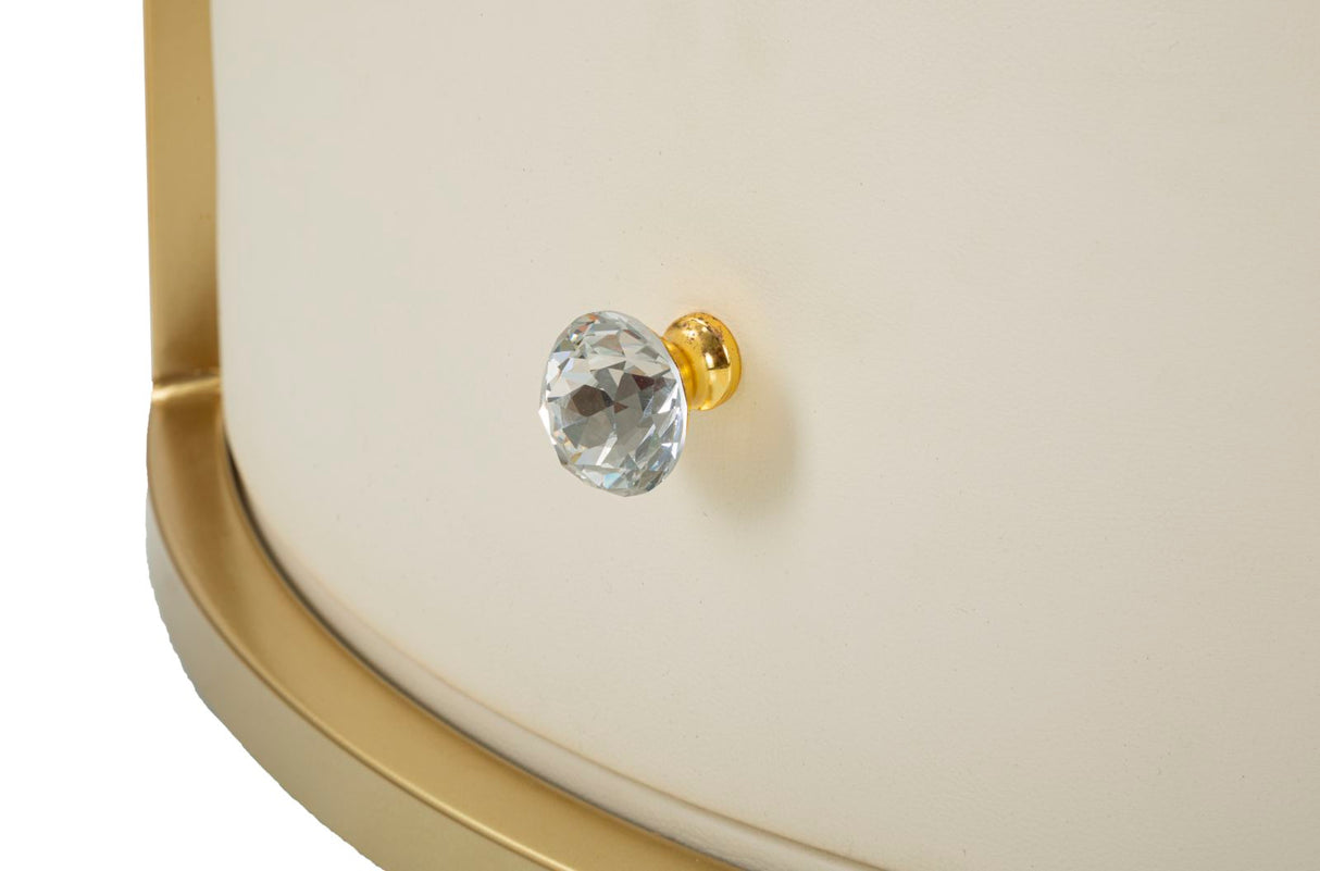 Tavolino da caffè elegante trapuntato in simil pelle