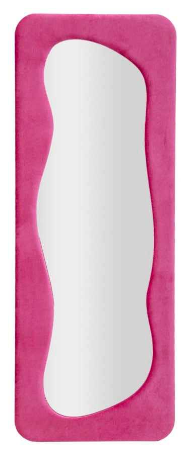 Specchio Theodor da parete in velluto fucsia cm 60x4x160