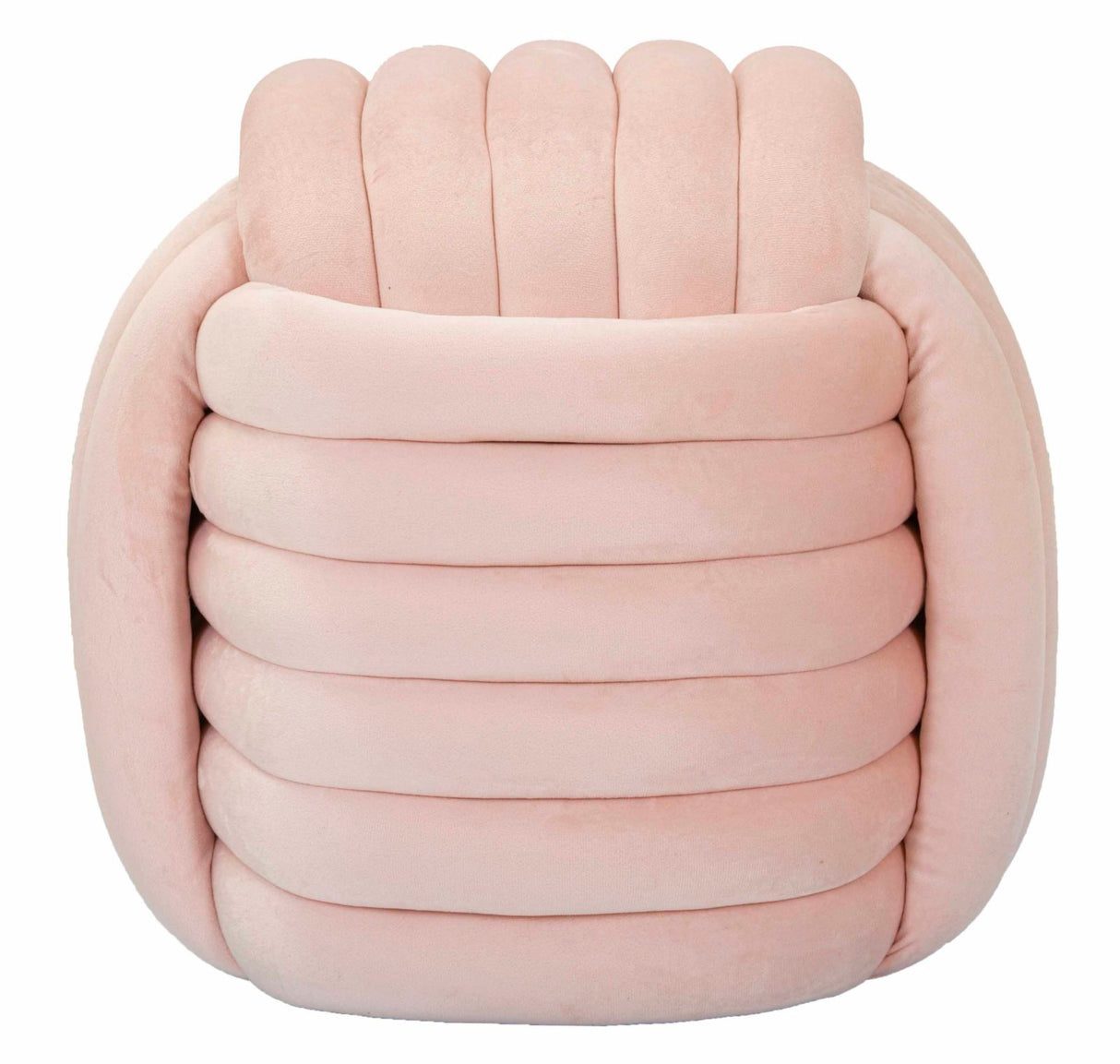 Pouf annodato in velluto crema SOFTY
