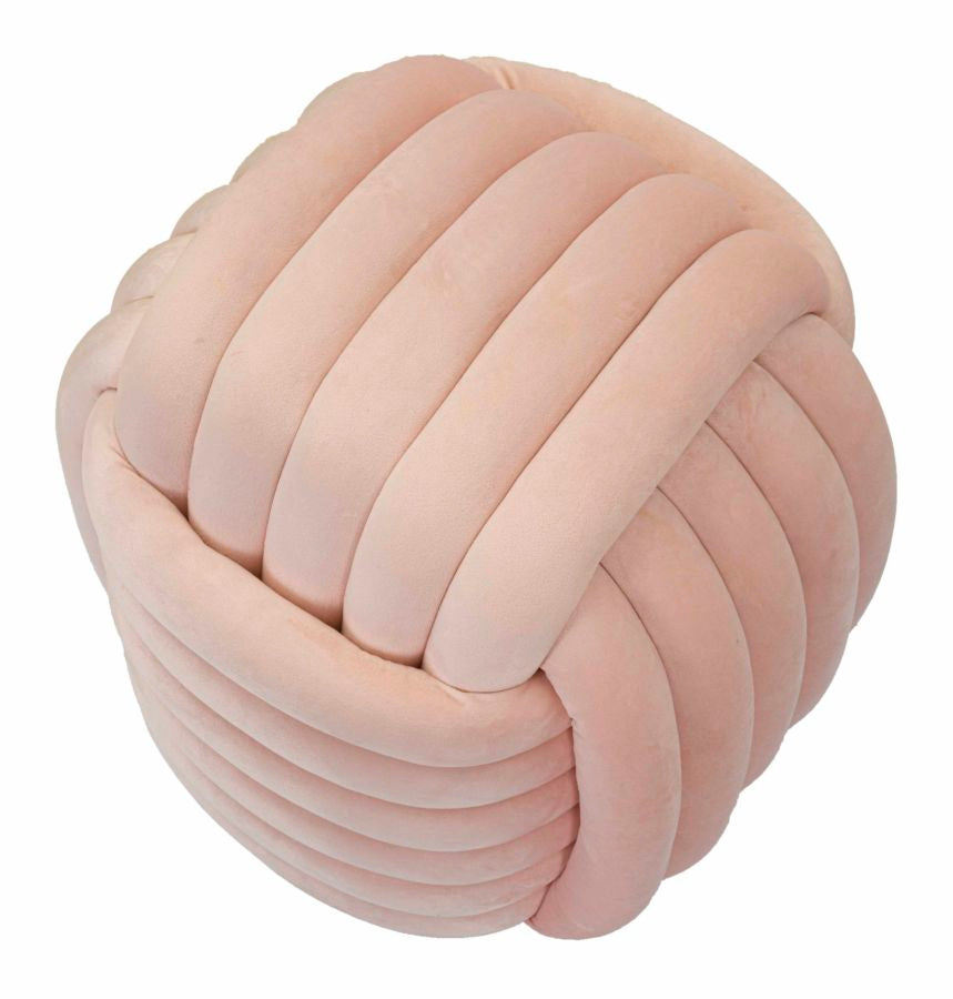 Pouf annodato in velluto crema SOFTY