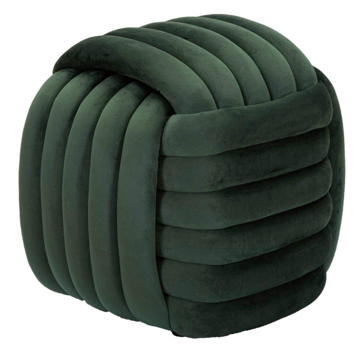 Pouf annodato in velluto crema SOFTY