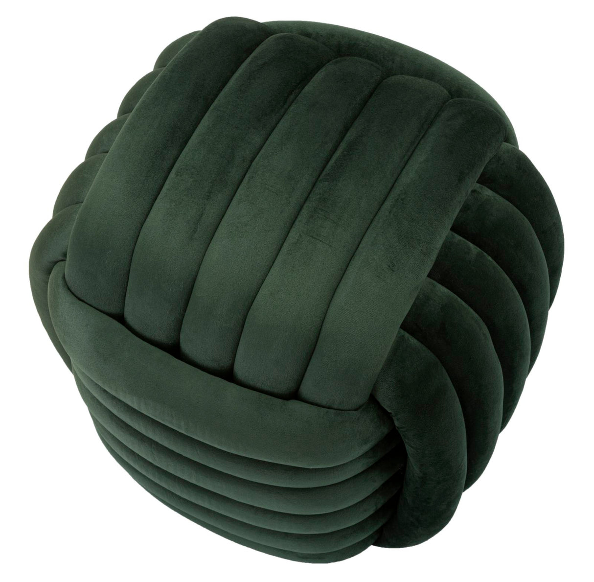 Pouf annodato in velluto crema SOFTY