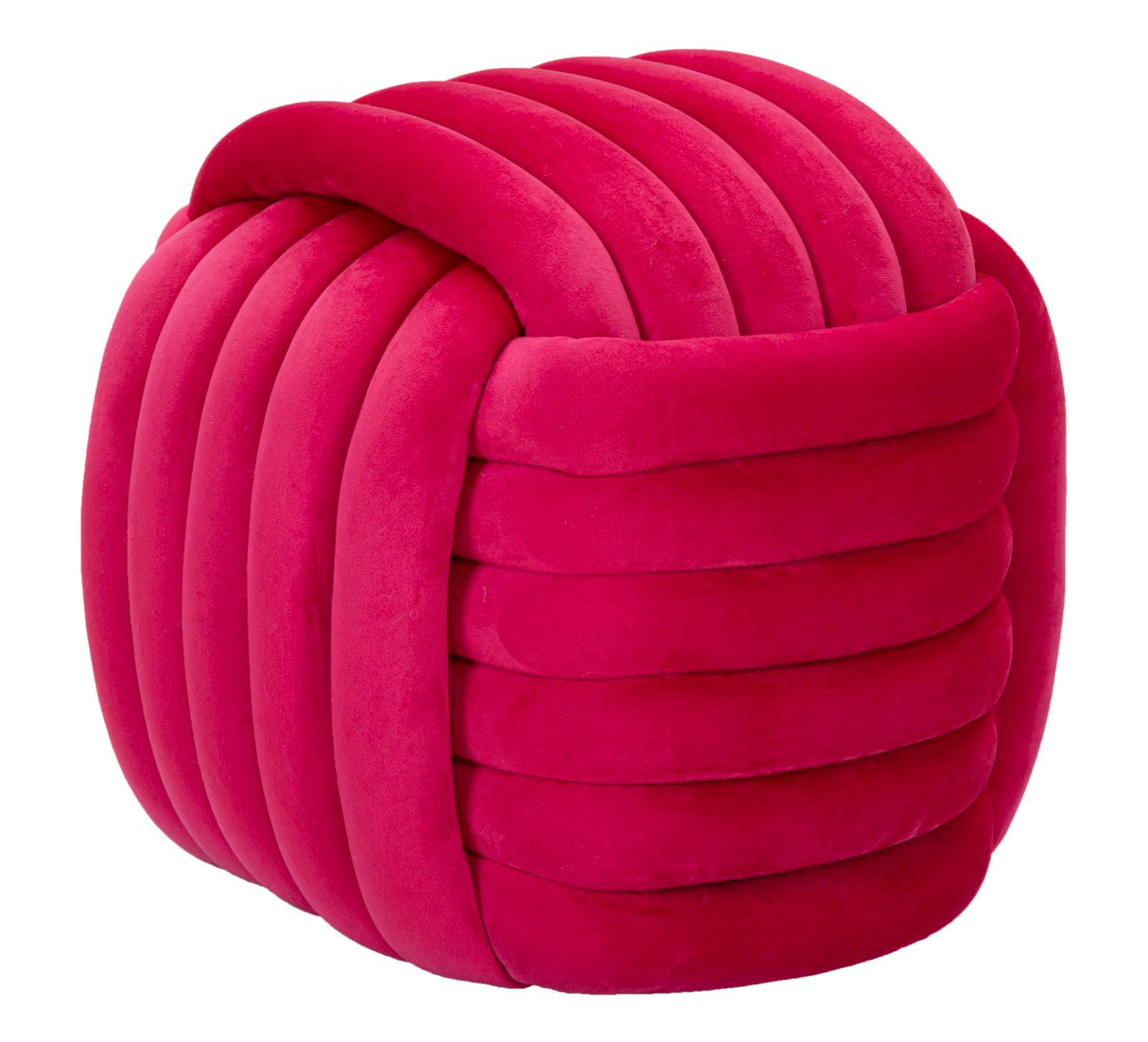 Pouf annodato in velluto crema SOFTY