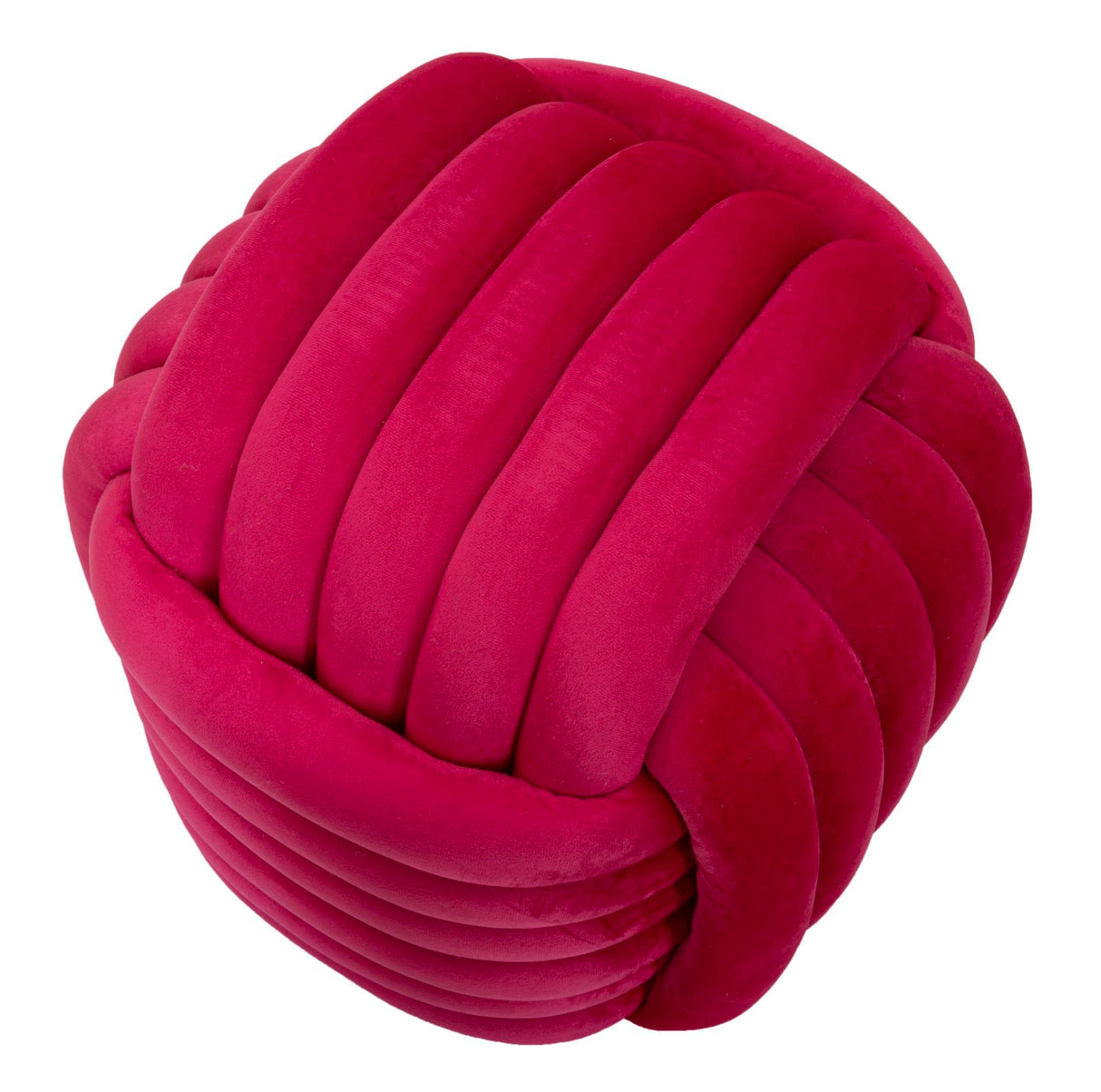 Pouf annodato in velluto crema SOFTY