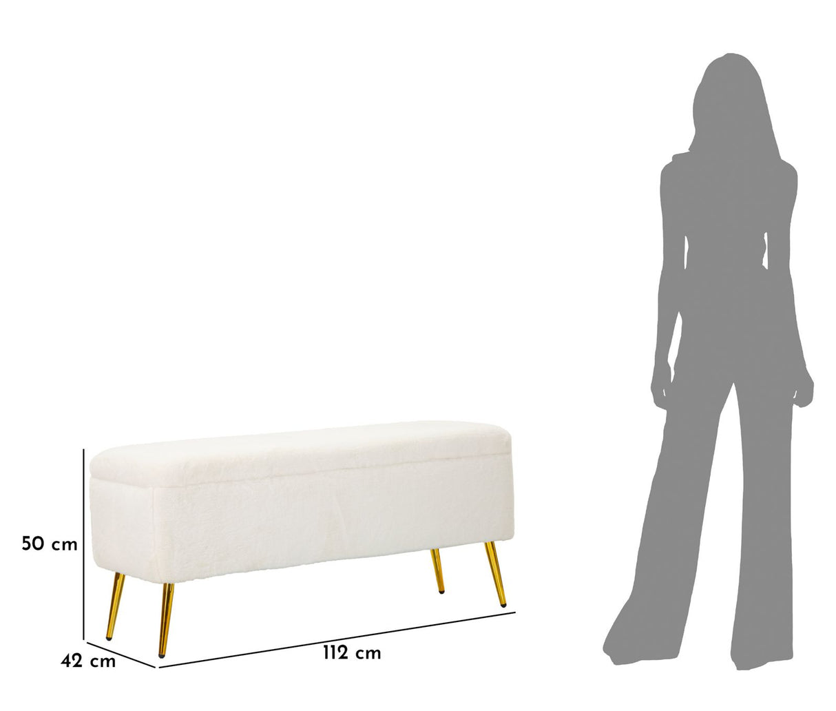 Panca C/Contenitore Soffy Cm 112X42X50