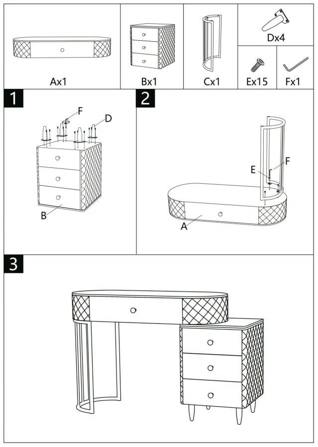 Toeletta Sharon C/Puff cm120x40x75
