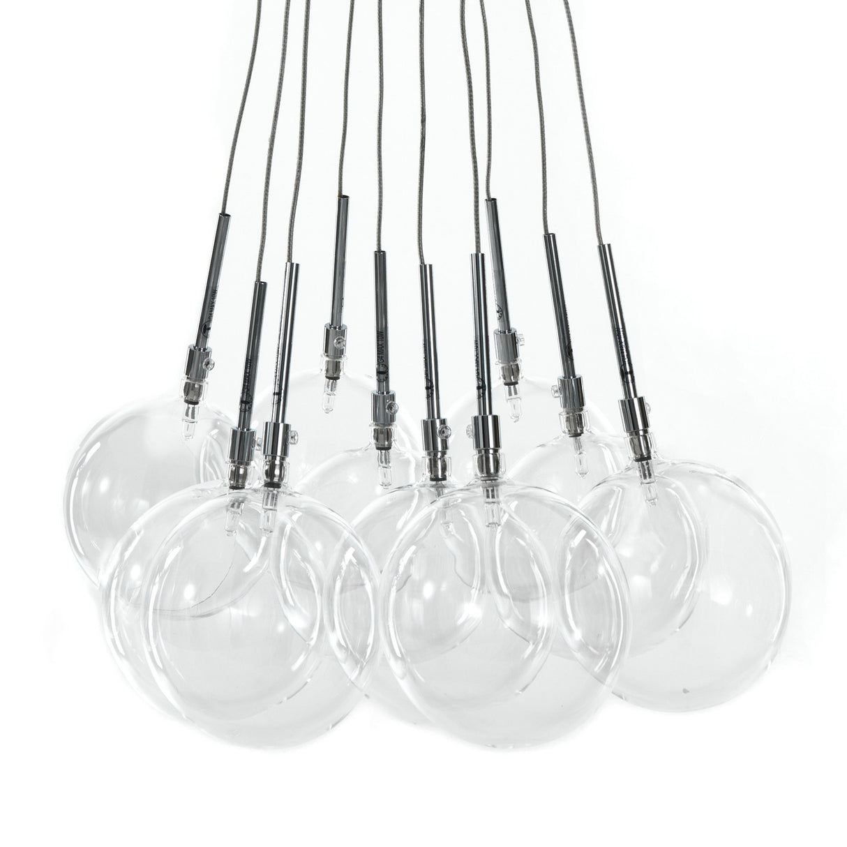 Lampadario con sfere in vetro Trasparente