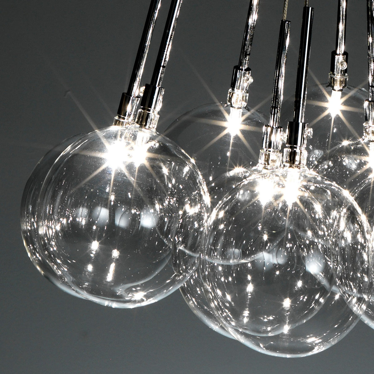 Lampadario con sfere in vetro Trasparente