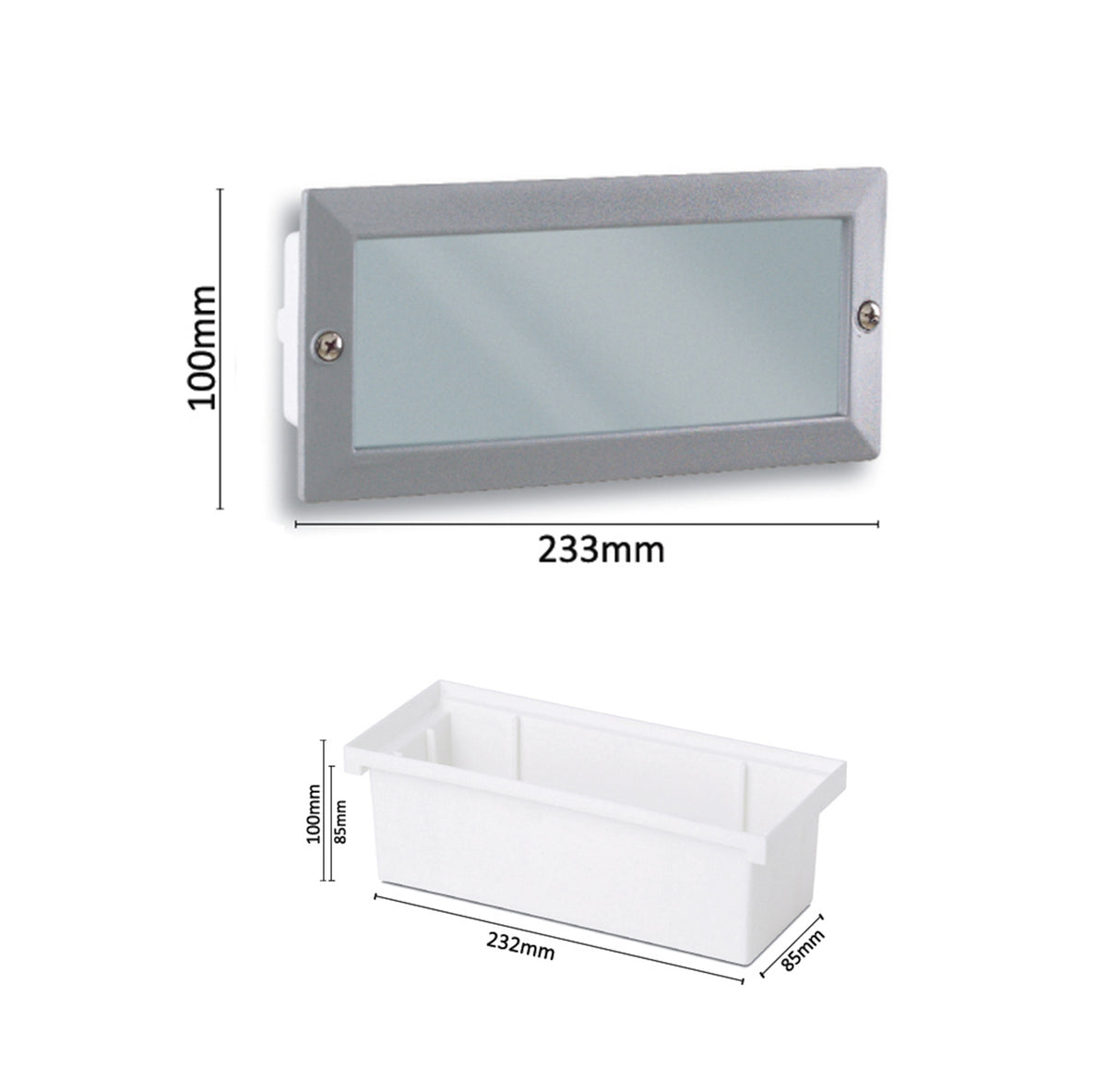 Faretto segnapasso da incasso – Attacco lampadina E27 – Potenza max 60W – Impermeabile IP54 – Ideale per esterni, scale, vialetti, giardini e garage