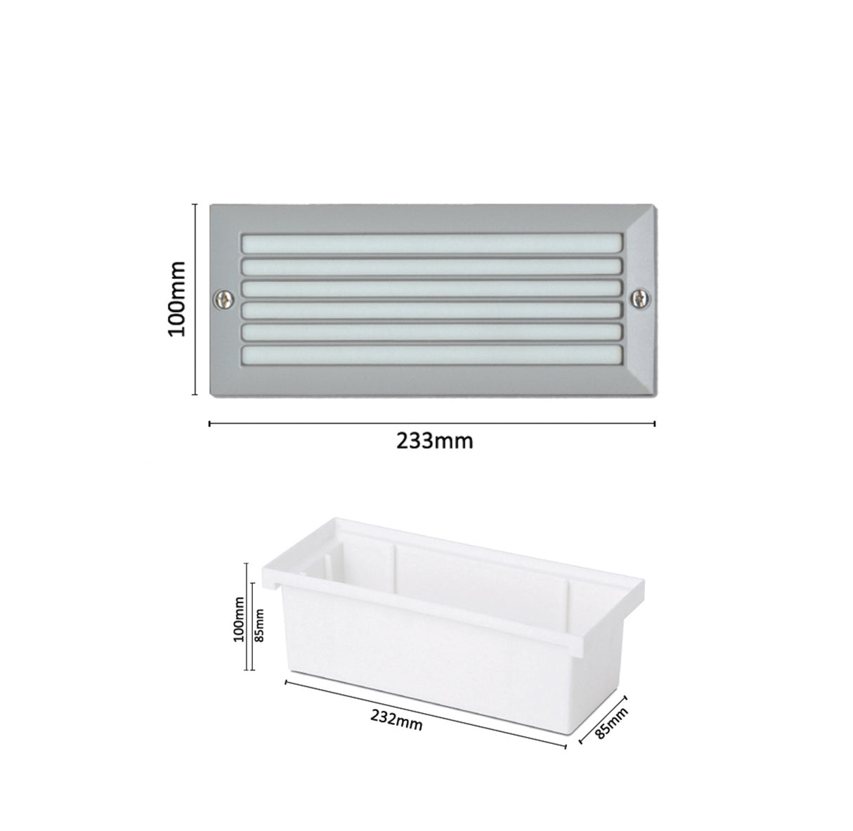 Faretto segnapasso da incasso Con Griglia – Attacco lampadina E27 – Potenza max 60W – Impermeabile IP54 – Ideale per esterni, scale, vialetti, giardini e garage