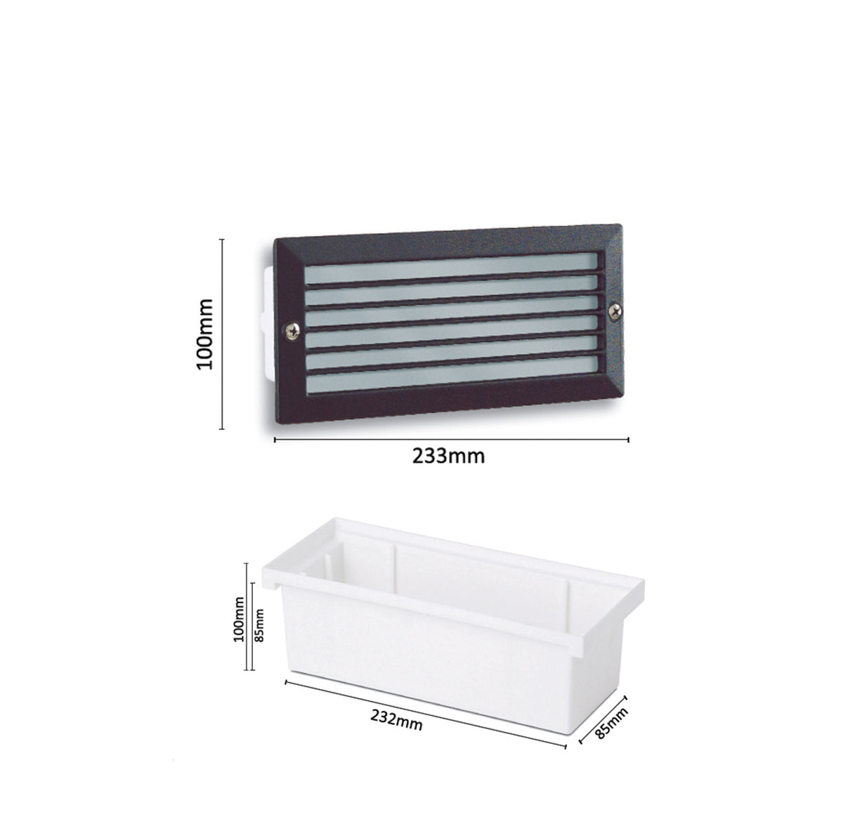 Faretto segnapasso da incasso Con Griglia – Attacco lampadina E27 – Potenza max 60W – Impermeabile IP54 – Ideale per esterni, scale, vialetti, giardini e garage