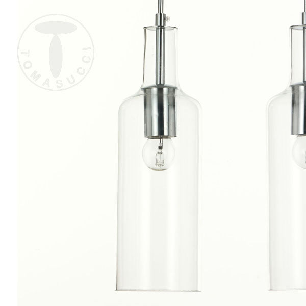 Lampadario paralume realizzato in vetro trasparente