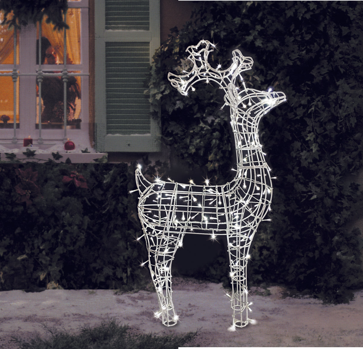 Renna 3D con stringa luminosa H.120cm