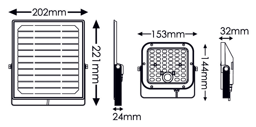 Faro ad Energia solare 10w con pannello solare e con Telecomando 1500 Lumen