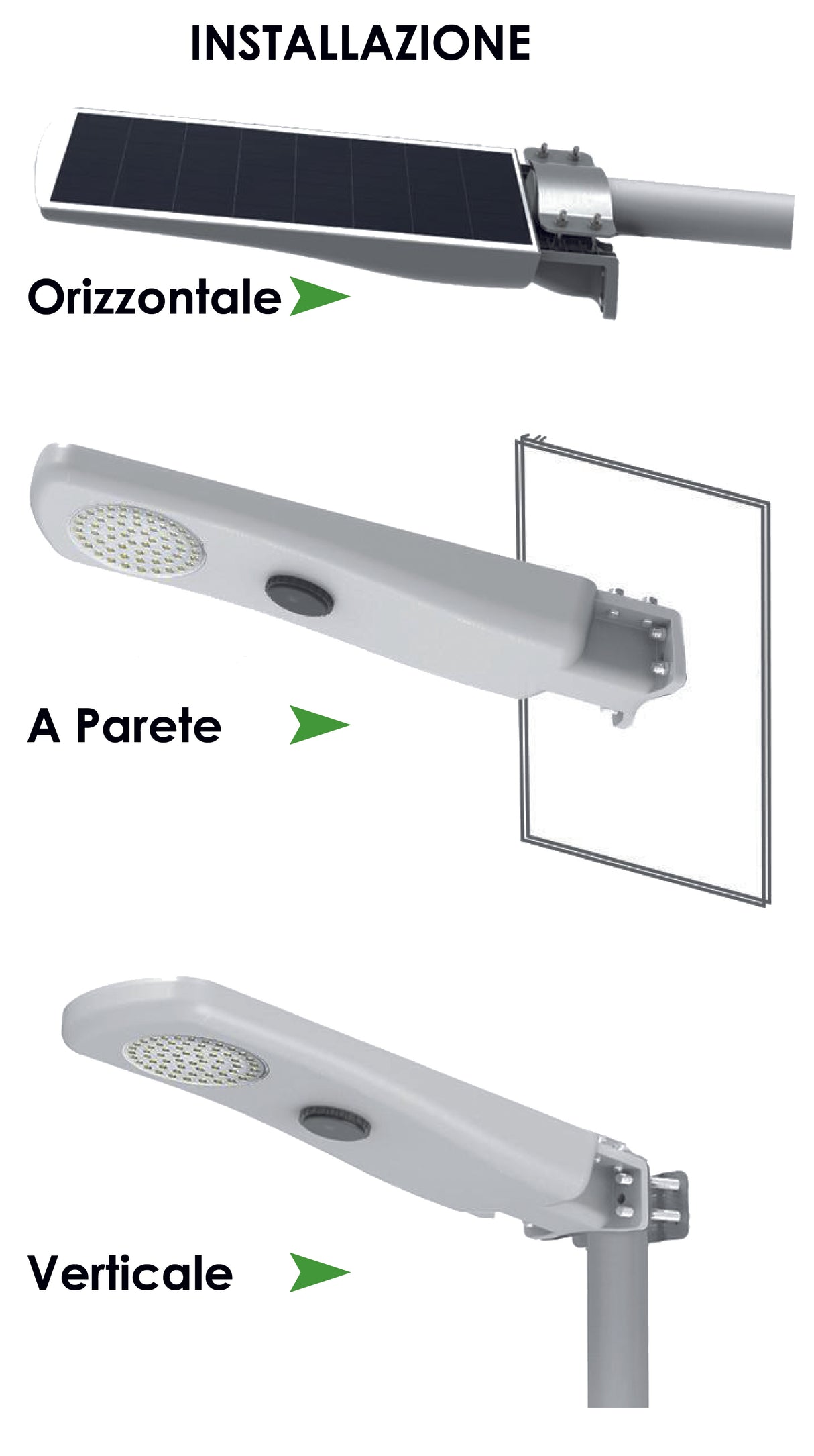 Lampione Solare da Esterno 2500 Lumen con Telecomando, Led 20w con Sensore alta luminosità