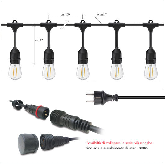 Catene luminose da esterno - Stringa luminosa professionale
