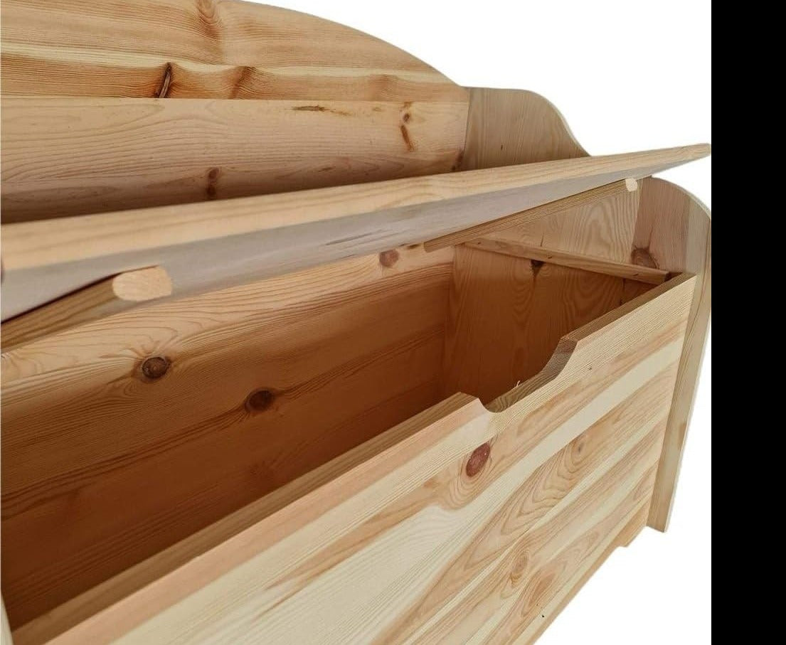 Cassapanche Baule in legno Tirolese 100x41x67, da interno o giardino salvaspazio