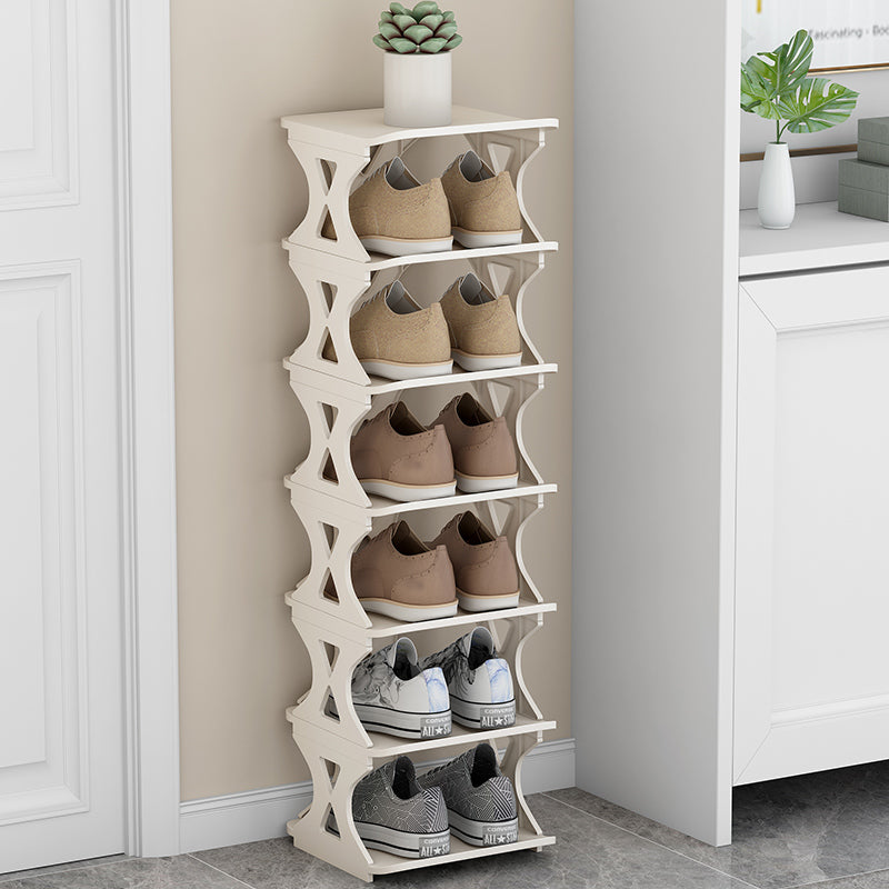 Scarpiera componibile di colore Bianco in plastica, Misure 24x26,5x86cm